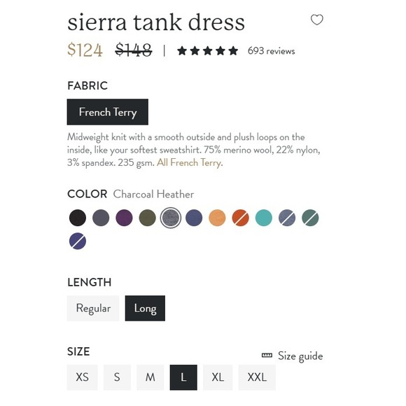 Wool& Sierra Tank Dress Merino Wool Pockets Swing Charcoal Grey Size L Long - Picture 9 of 15